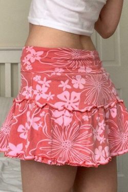 Y2K Pink Ruffle Skirt - 90s Grunge, Retro Summer, Pastel Goth, Y2K Party & Club Outfits