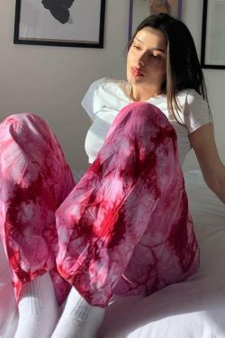 Y2K Pink Wide Leg Pants - 90s Grunge, Retro Summer, Y2K Club & Party Outfits, Pastel Goth Style