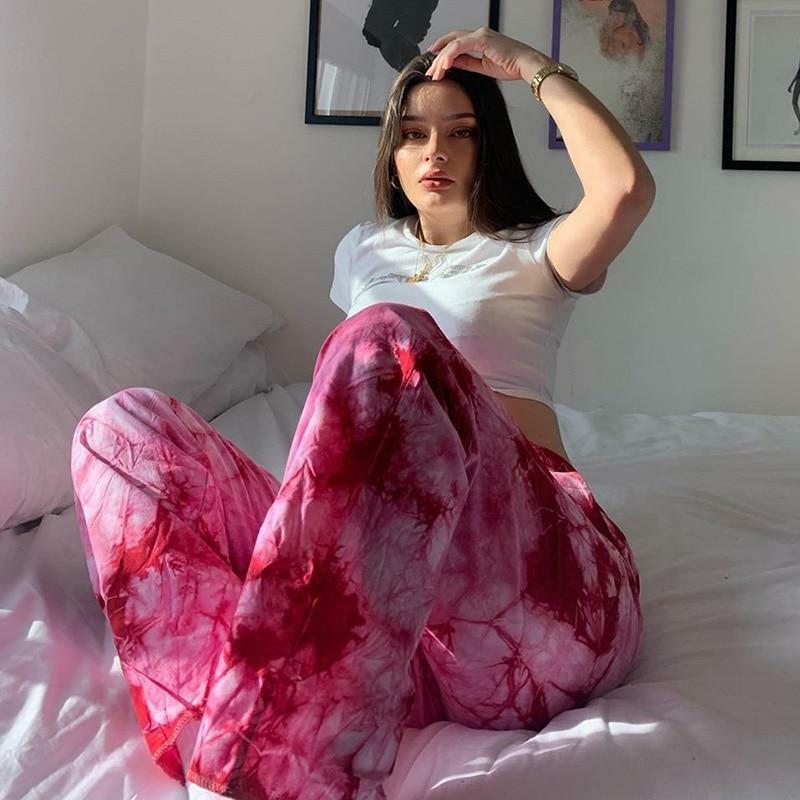 Y2K Pink Wide Leg Pants - 90s Grunge, Retro Summer, Y2K Club & Party Outfits, Pastel Goth Style