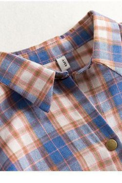 Y2K Plaid Button Up Shirt - 90s Grunge, Retro Summer Outfit, Y2K Fashion for Women