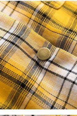 Y2K Plaid Button Up Shirt - 90s Grunge, Retro Summer Outfit, Y2K Fashion for Women