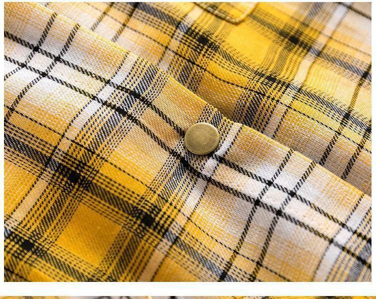Y2K Plaid Button Up Shirt - 90s Grunge, Retro Summer Outfit, Y2K Fashion for Women