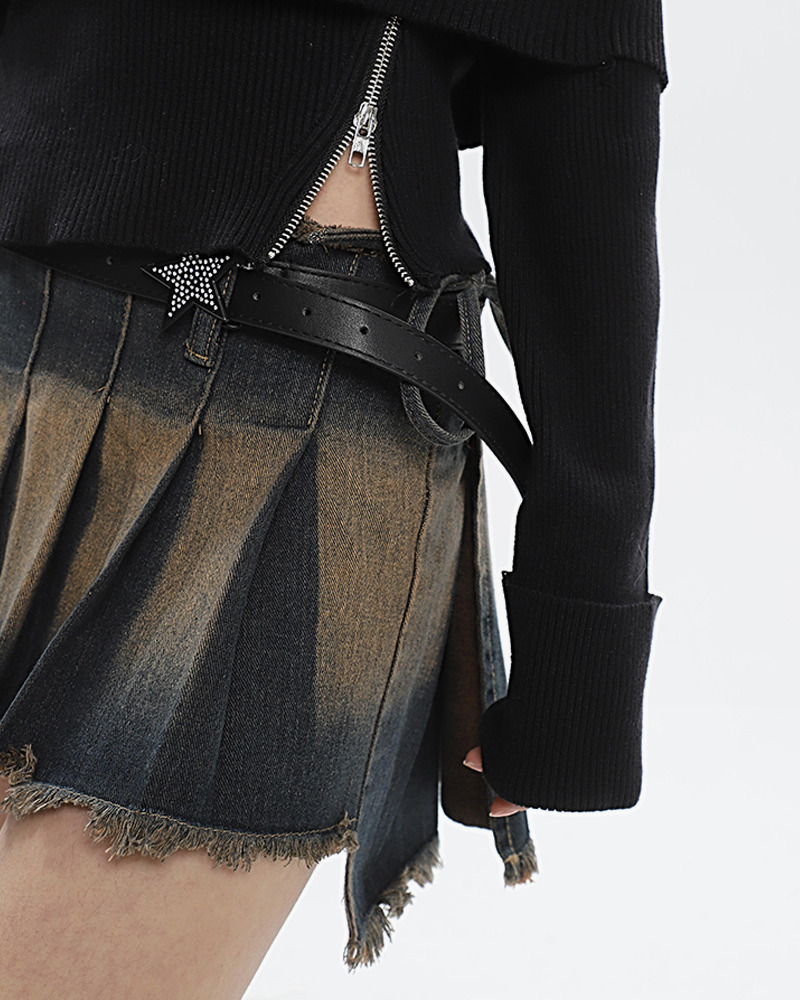 Y2K Pleated Skirt - Retro 90s Grunge Summer Outfit, Y2K Club & Party Fashion, Gothic Y2K Style