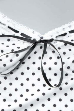 Y2K Polka-Dot Mini Skirt Set - Retro 90s Grunge Summer Outfit, Perfect for Y2K Parties