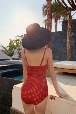 Y2K Polka-Dot Swimsuit - Retro 90s Grunge Summer Beachwear, Y2K Party & Club Outfits