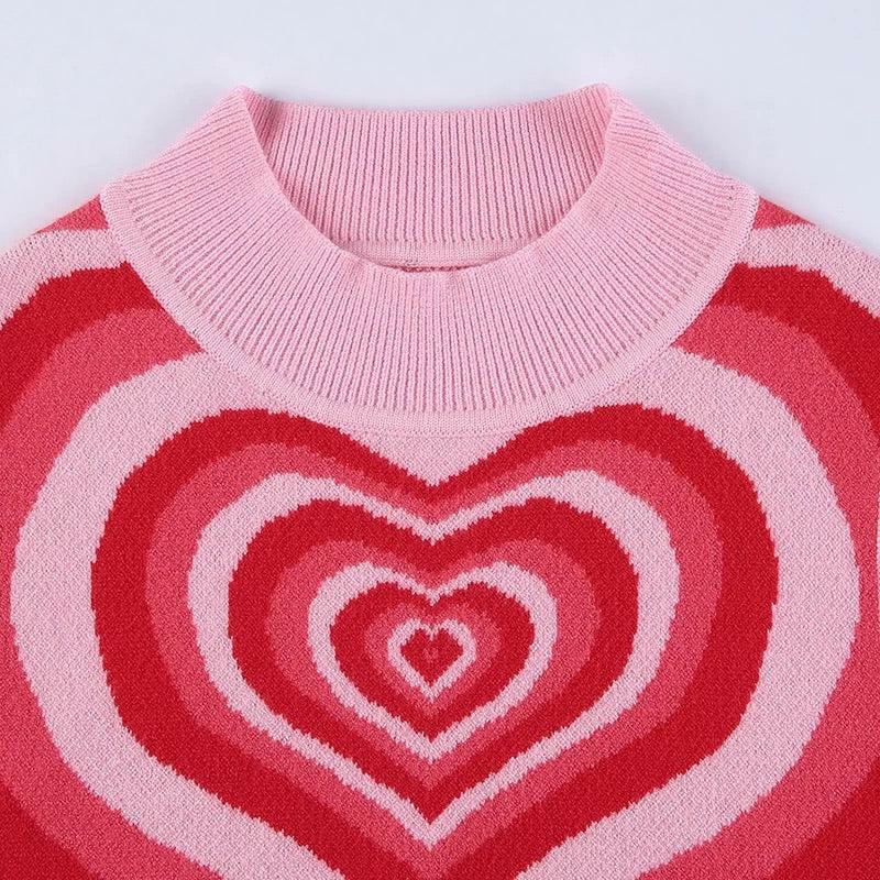Y2K Powerpuff Heart Sweater Vest - Retro 90s Grunge, Pastel Goth, Summer Y2K Outfits