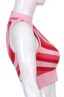 Y2K Powerpuff Heart Sweater Vest - Retro 90s Grunge, Pastel Goth, Summer Y2K Outfits
