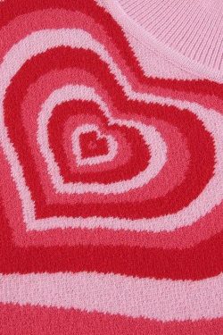 Y2K Powerpuff Heart Sweater Vest - Retro 90s Grunge, Pastel Goth, Summer Y2K Outfits