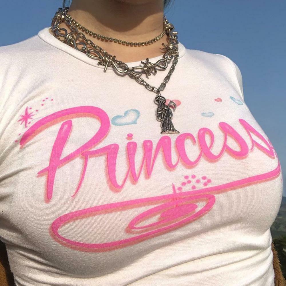 Y2K Princess Crop Top - 90s Grunge, Retro Summer, Pastel Goth, Y2K Party & Club Outfits