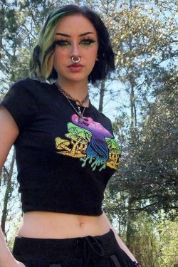 Y2K Psychedelic Mushroom Shirt - 90s Grunge, Retro Summer, Y2K Party & Club Outfits