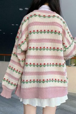 Y2K Purple Flower Cardigan - 90s Grunge, Retro Summer, Pastel Goth, Y2K Party Outfit