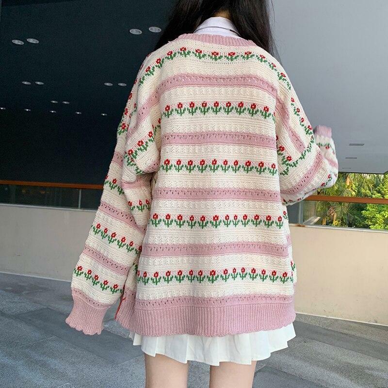 Y2K Purple Flower Cardigan - 90s Grunge, Retro Summer, Pastel Goth, Y2K Party Outfit
