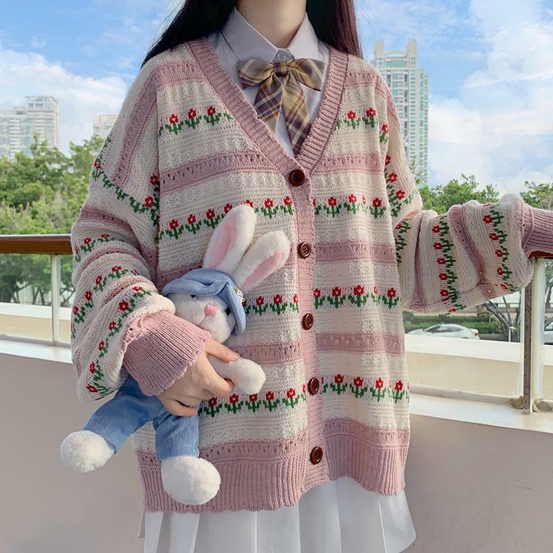 Y2K Purple Flower Cardigan - 90s Grunge, Retro Summer, Pastel Goth, Y2K Party Outfit