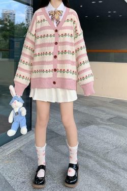 Y2K Purple Flower Cardigan - 90s Grunge, Retro Summer, Pastel Goth, Y2K Party Outfit