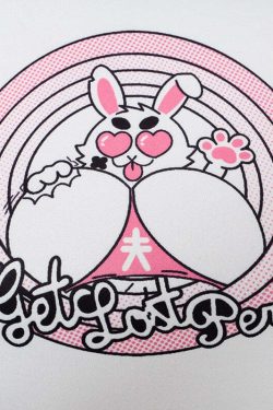 Y2K Rabbit Crop Top - Retro 90s Grunge, Summer Y2K Outfits, Pastel Goth, Y2K Party Fashion