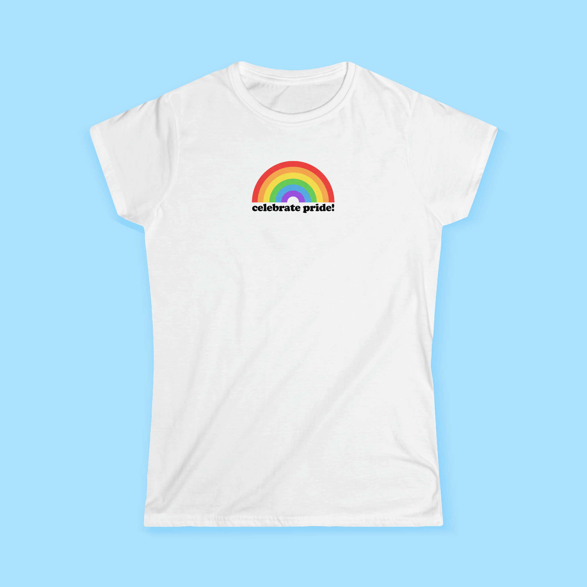 Y2K Rainbow Girly T-Shirt - Retro 90s Grunge, Summer Y2K Outfits, Pastel Goth Fashion