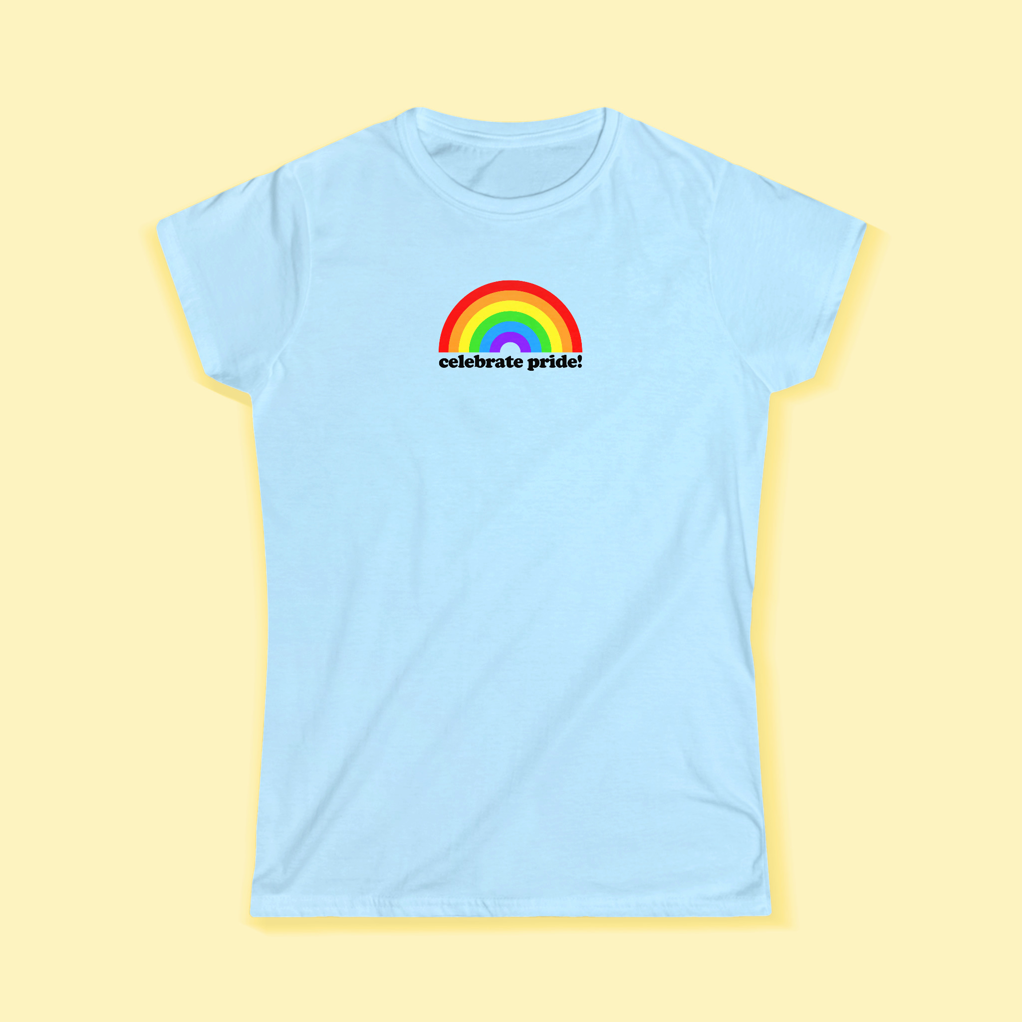 Y2K Rainbow Girly T-Shirt - Retro 90s Grunge, Summer Y2K Outfits, Pastel Goth Fashion