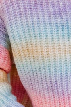 Y2K Rainbow Pastel Sweater - 90s Grunge, Retro Style, Summer Y2K Outfits, Pastel Goth Fashion