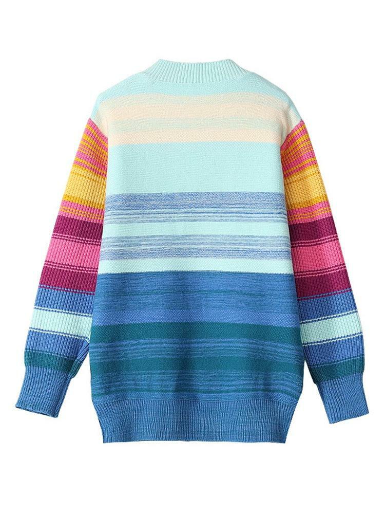 Y2K Rainbow Sunset Sweater - Retro 90s Grunge, Pastel Goth, Summer Y2K Fashion