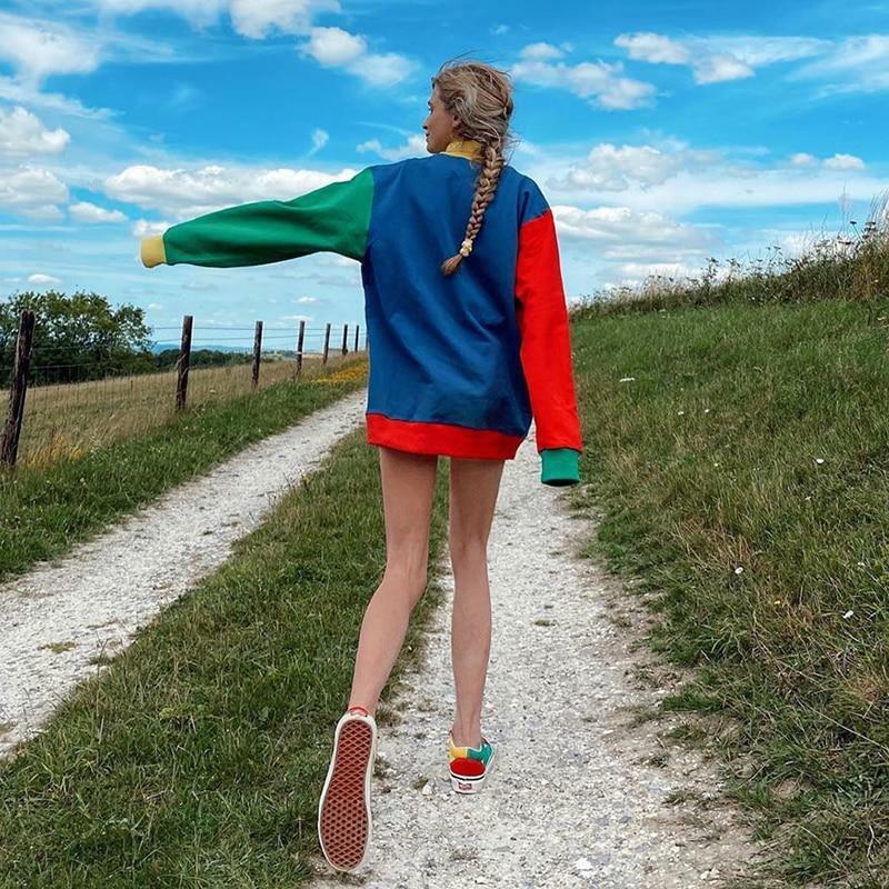 Y2K Rainbow Sweatshirt - Retro 90s Grunge, Summer Y2K Outfits, Pastel Goth, Y2K Club Fashion