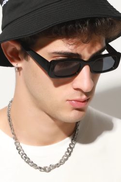 Y2K Rectangle Sunglasses - Retro 90s Grunge, Y2K Summer & Party Outfits, Hip Hop Fashion