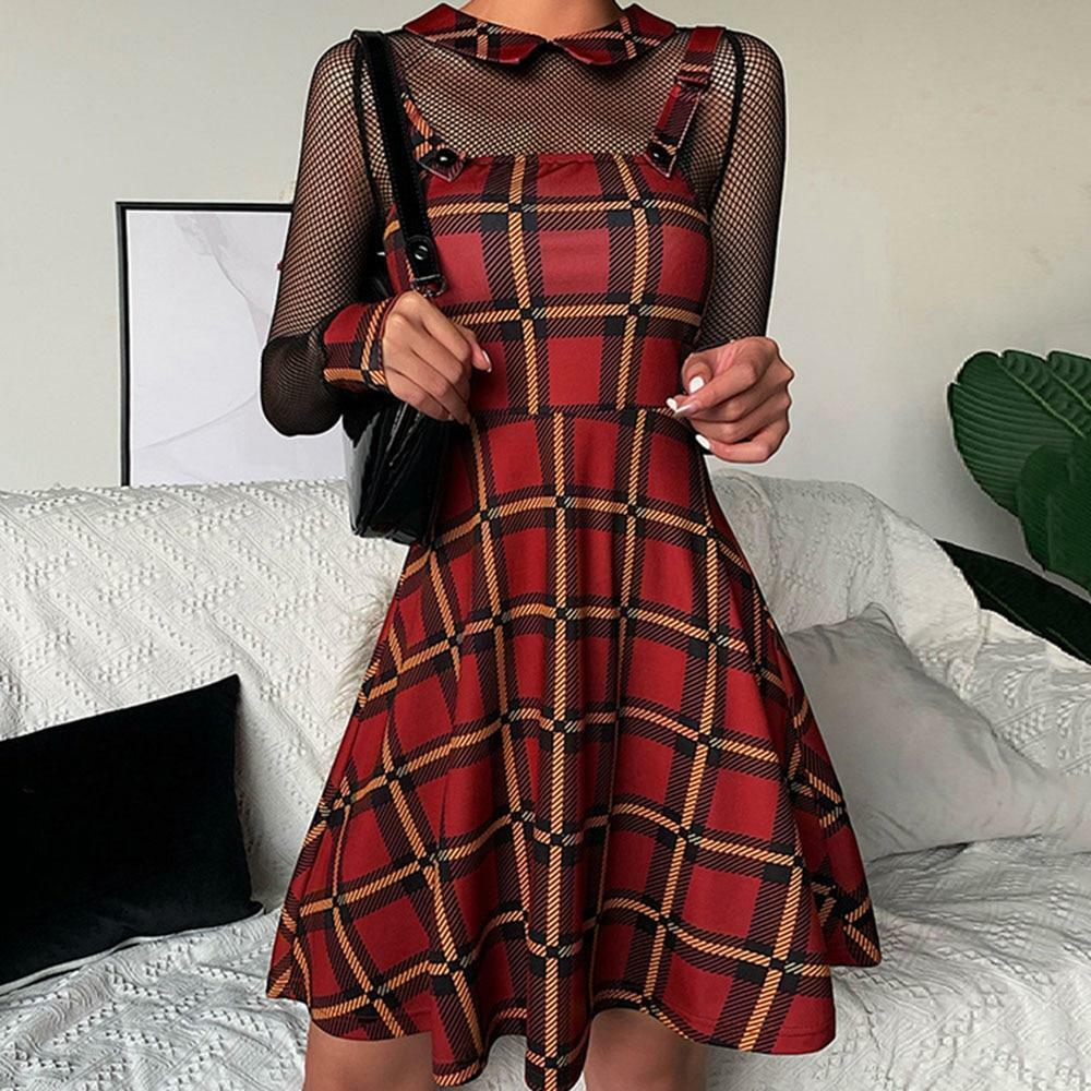 Y2K Red Mini Dress with Spaghetti Straps - 90s Grunge Summer Outfit, Retro Party Fashion