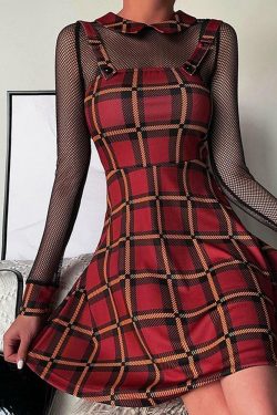 Y2K Red Mini Dress with Spaghetti Straps - 90s Grunge Summer Outfit, Retro Party Fashion