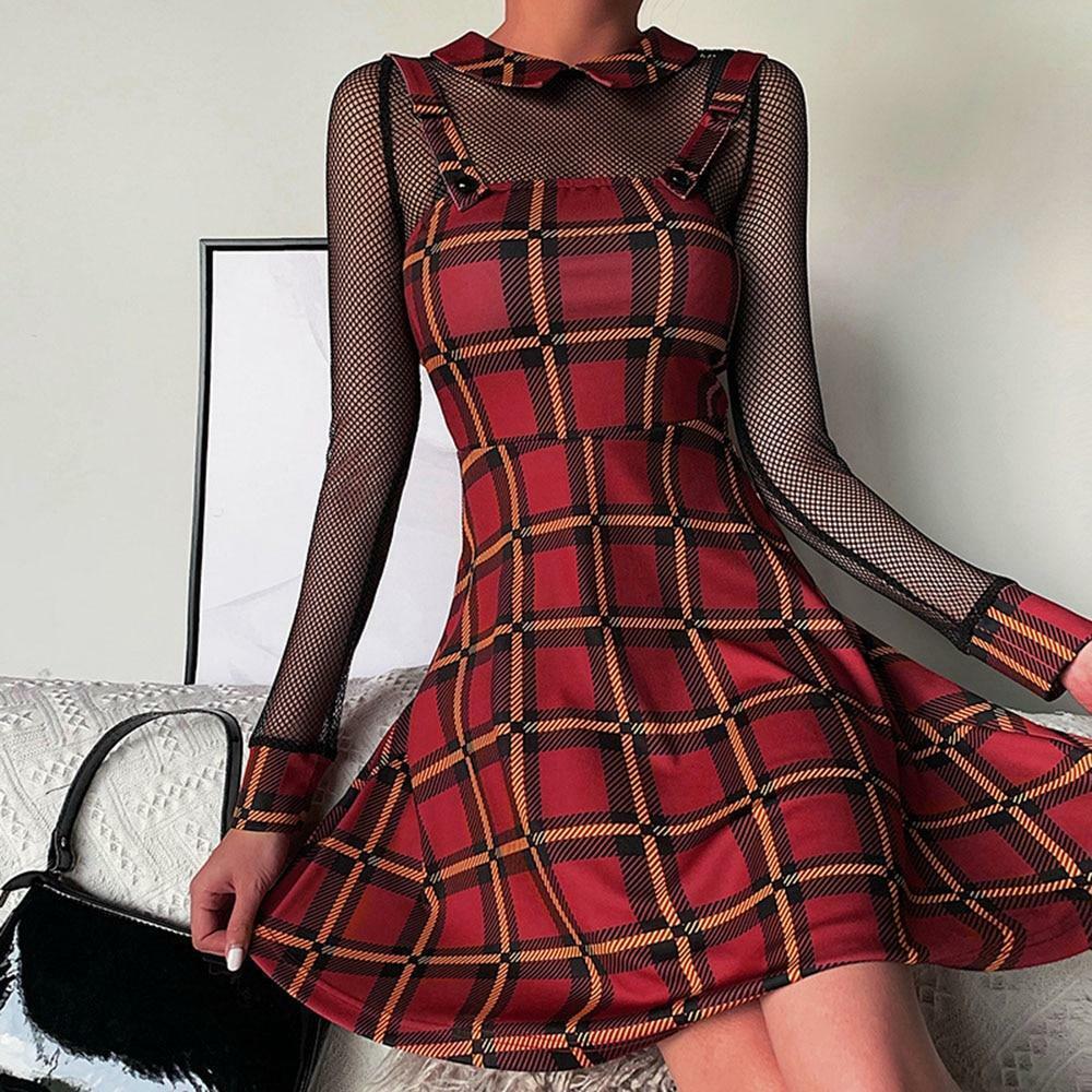 Y2K Red Mini Dress with Spaghetti Straps - 90s Grunge Summer Outfit, Retro Party Fashion