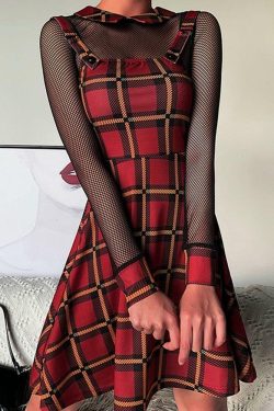 Y2K Red Mini Dress with Spaghetti Straps - 90s Grunge Summer Outfit, Retro Party Fashion