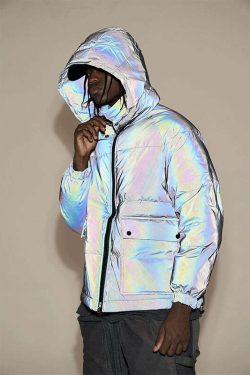 Y2K Reflective Puffer Jacket - 90s Grunge, Retro Style, Y2K Club & Party Outfits