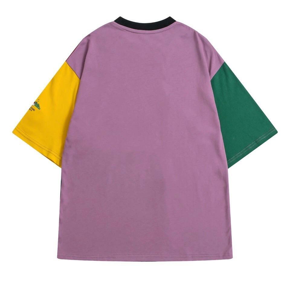 Y2K Retro Color Patch T-Shirt - 90s Grunge, Summer Outfits, Y2K Fashion, Baby Tees, Pastel