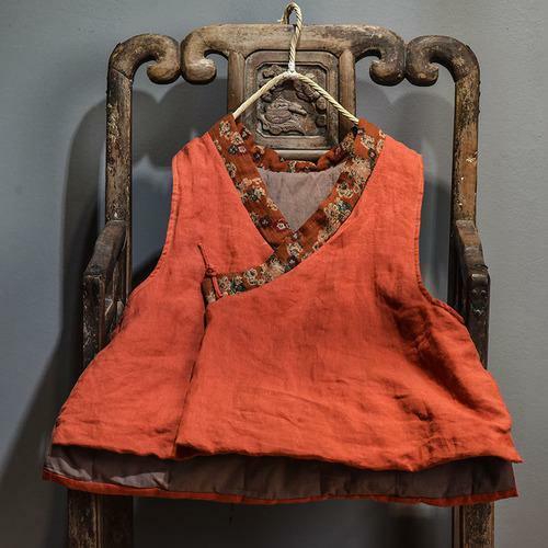 Y2K Retro Linen Patchwork Padded Vest Top - 90s Grunge, Summer Outfits, Y2K Fashion