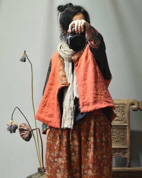 Y2K Retro Linen Patchwork Padded Vest Top - 90s Grunge, Summer Outfits, Y2K Fashion