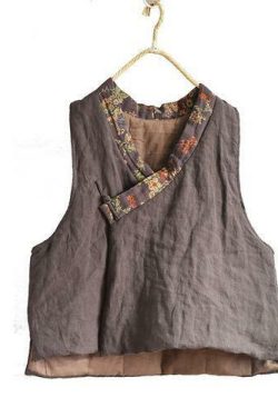 Y2K Retro Linen Patchwork Padded Vest Top - 90s Grunge, Summer Outfits, Y2K Fashion