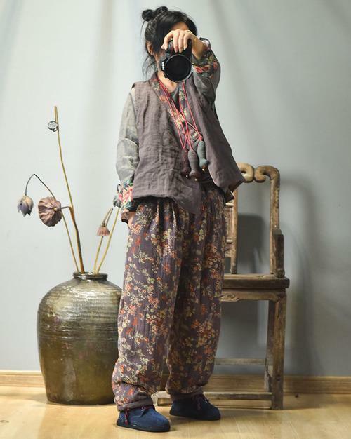 Y2K Retro Linen Patchwork Padded Vest Top - 90s Grunge, Summer Outfits, Y2K Fashion