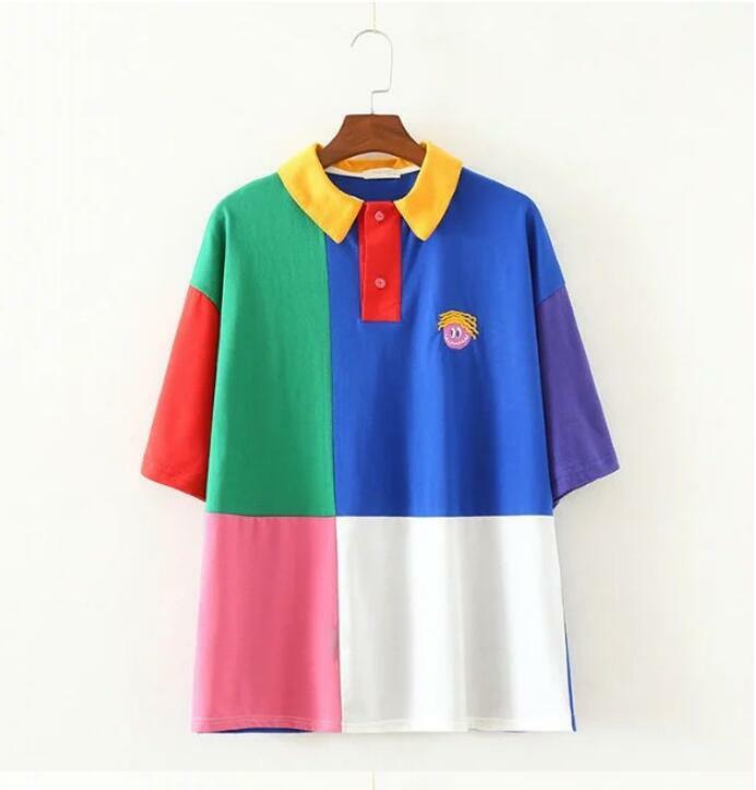 Y2K Retro Patch Embroidered T-Shirt - 90s Grunge, Summer Outfits, Baby Tees, Y2K Fashion