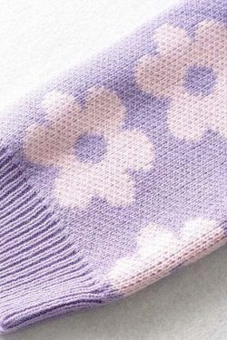 Y2K Retro Vintage Flower Cardigan - 90s Grunge, Summer Outfits, Pastel Goth, Y2K Fashion