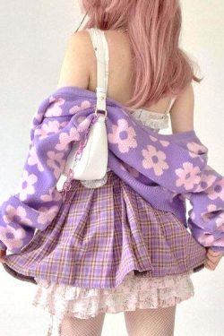 Y2K Retro Vintage Flower Cardigan - 90s Grunge, Summer Outfits, Pastel Goth, Y2K Fashion