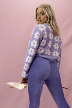 Y2K Retro Vintage Flower Cardigan - 90s Grunge, Summer Outfits, Pastel Goth, Y2K Fashion