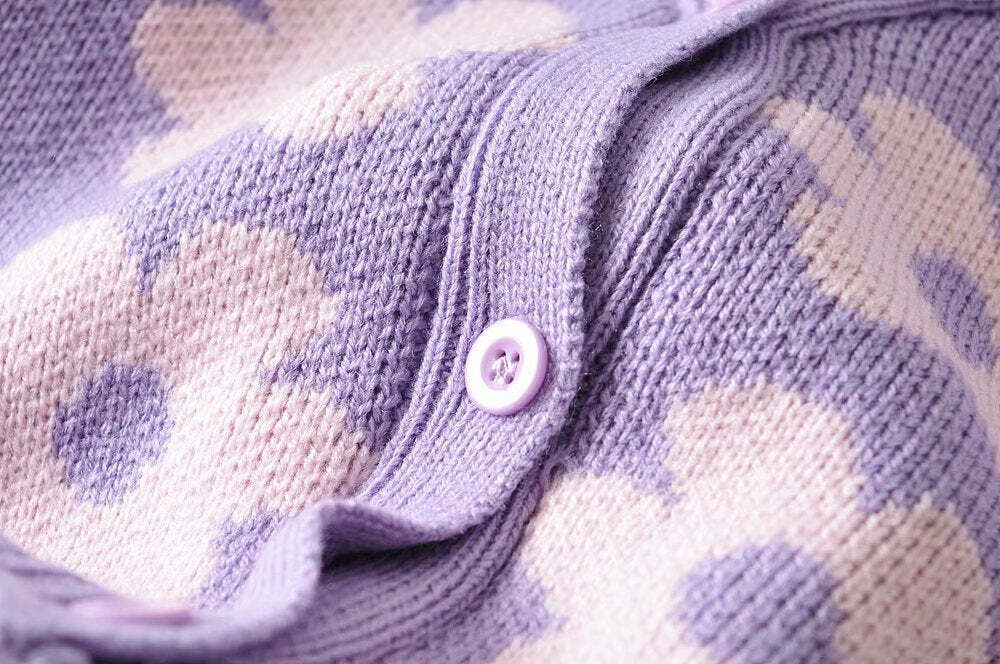 Y2K Retro Vintage Flower Cardigan - 90s Grunge, Summer Outfits, Pastel Goth, Y2K Fashion
