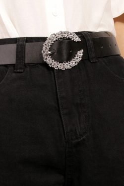 Y2K Rhinestone Buckle Belt - 90s Grunge, Retro, Pastel Goth, Y2K Club & Party Outfits