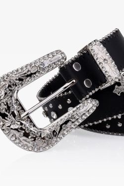 Y2K Rhinestone Cross Belt - 90s Grunge, Retro, Gothic, and Pastel Goth Fashion Accessory