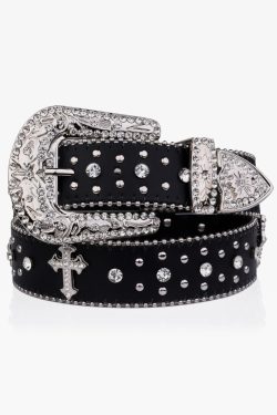 Y2K Rhinestone Cross Belt - 90s Grunge, Retro, Gothic, and Pastel Goth Fashion Accessory
