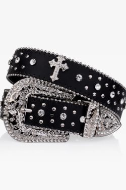 Y2K Rhinestone Cross Belt - 90s Grunge, Retro, Gothic, and Pastel Goth Fashion Accessory