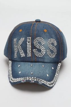Y2K Rhinestone Denim Cap - Perfect for Y2K Summer, 90s Grunge, and Retro Party Outfits