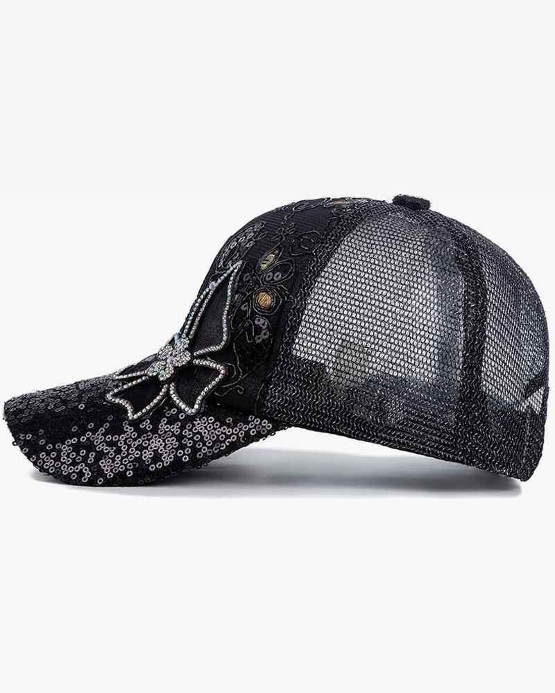 Y2K Rhinestone Hat - Retro 90s Grunge, Y2K Summer & Party Outfits, Popstar & Goth Styles
