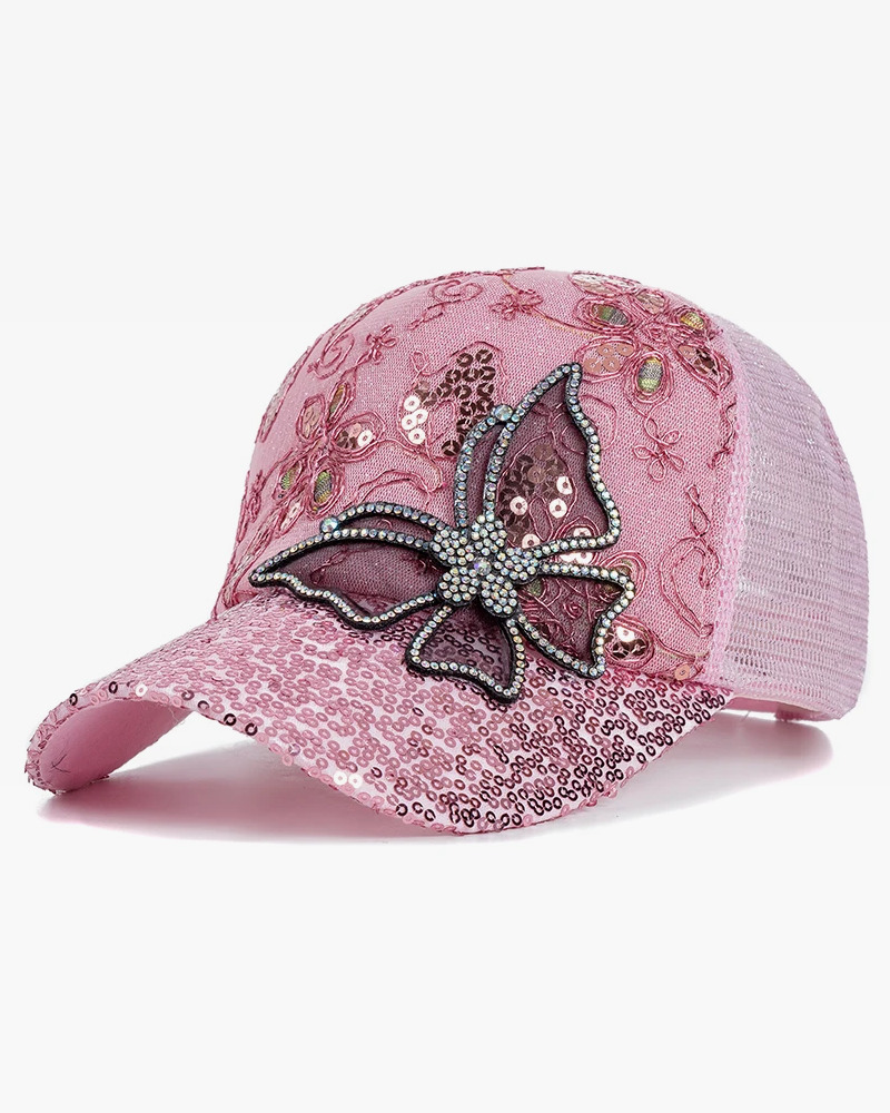 Y2K Rhinestone Hat - Retro 90s Grunge, Y2K Summer & Party Outfits, Popstar & Goth Styles