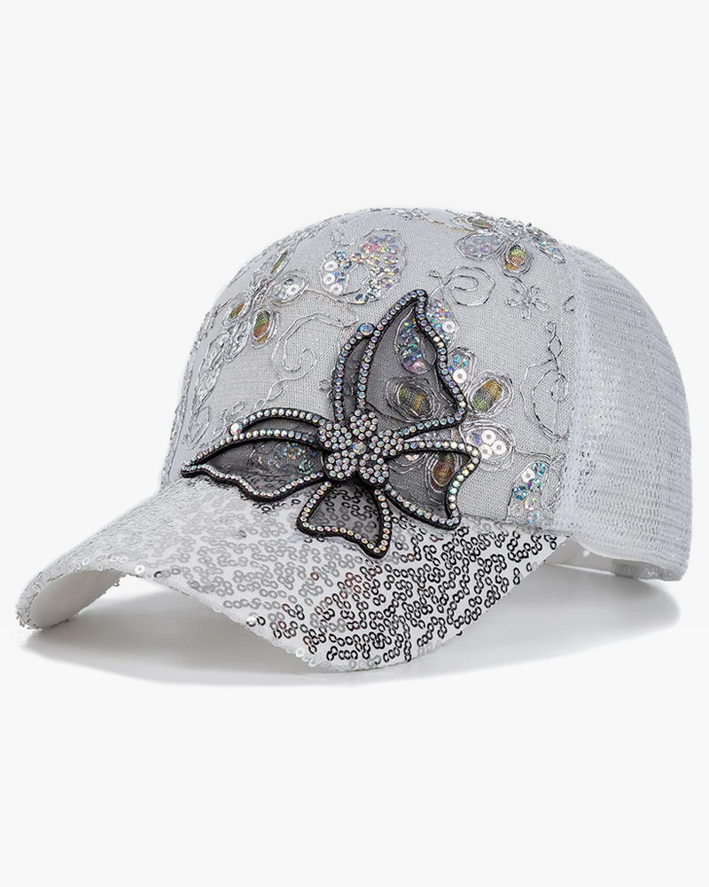 Y2K Rhinestone Hat - Retro 90s Grunge, Y2K Summer & Party Outfits, Popstar & Goth Styles