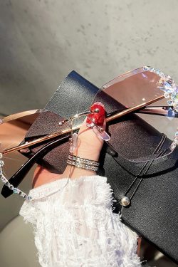 Y2K Rhinestone Sunglasses - Retro 90s Grunge, Hip Hop, and Pastel Goth Fashion Accessories