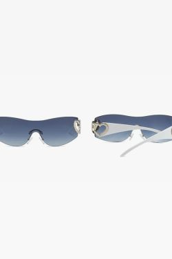 Y2K Rimless Heart Sunglasses - Retro 90s Grunge, Pastel Goth, and Summer Y2K Fashion
